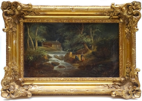 Paysans au bord de la rivière